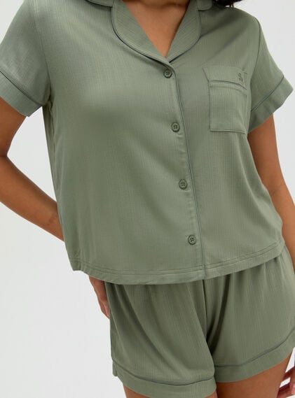 Ribbed modal short pyjama set